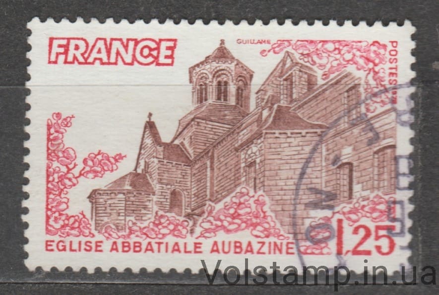 1978 Франция Марка (Церковь аббатства Обазин) Гашеная №2074