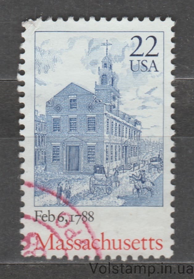1988 США Марка (Дата ратификации Массачусетса) Гашеная №1969