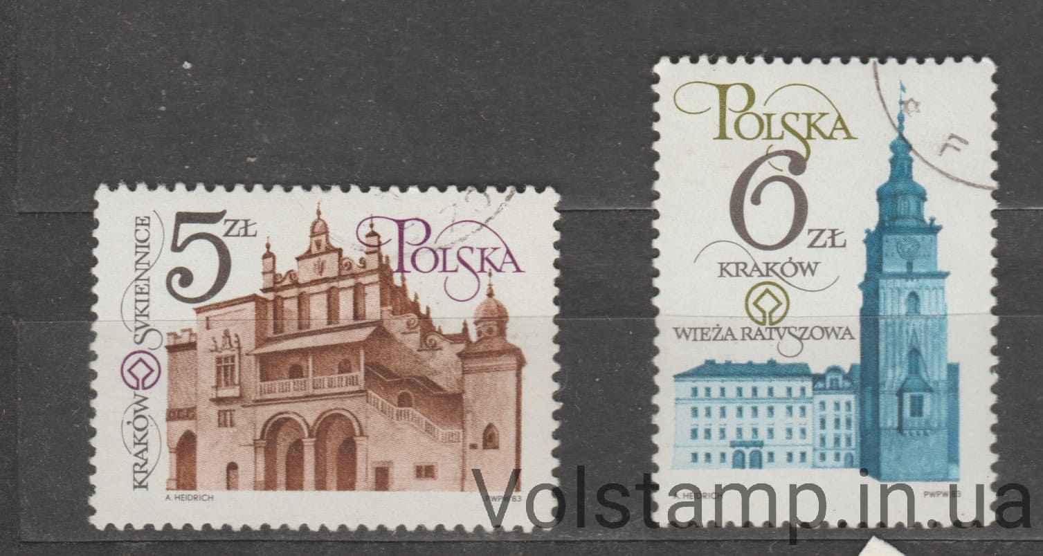 1983 Польща Серія марок (Реставрація пам'яток Кракова) Гешані №2889-2890