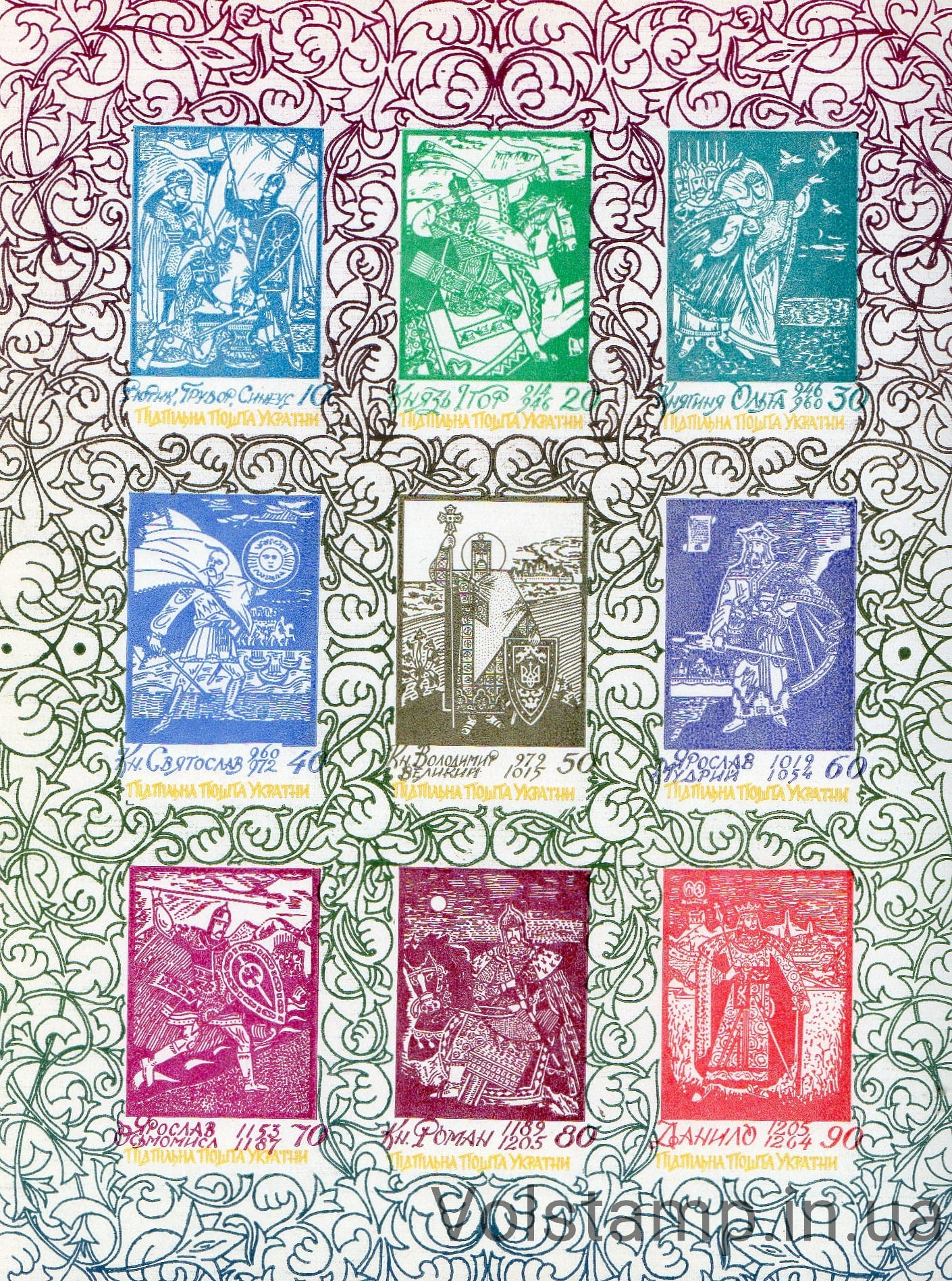 1965 Підпільна пошта Блок Князі України 1965 Підпільна пошта Блок Князі України