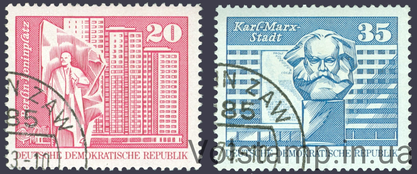 GDR Series of stamps (construction in the GDR) Used 1973 GDR Series of stamps (construction in the GDR) Used №1820-1821