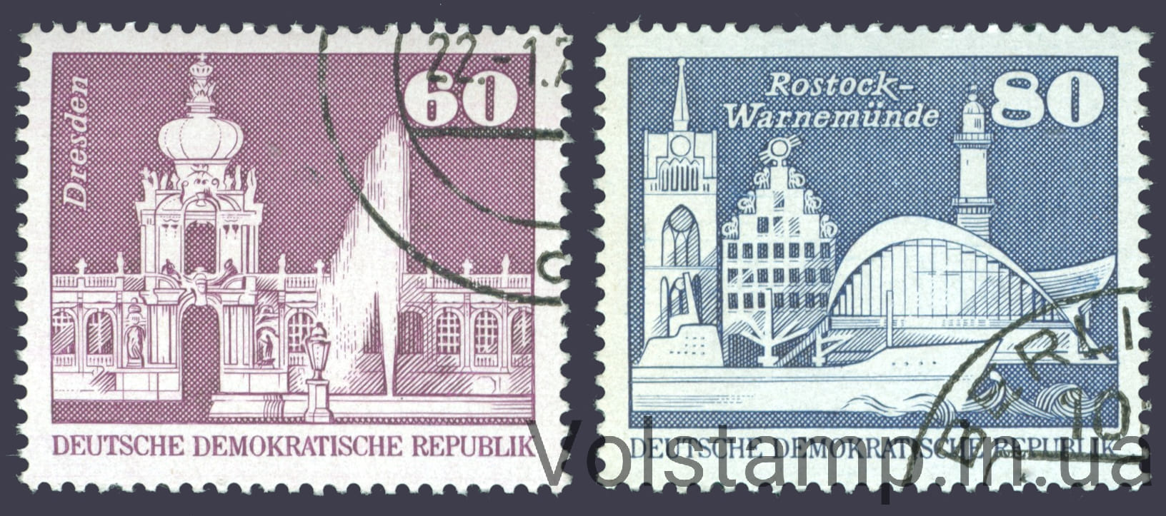 НДР Серія марок (Будівництво в НДР) Гашені 1974 НДР Серія марок (Будівництво в НДР) Гашені №1919-1920
