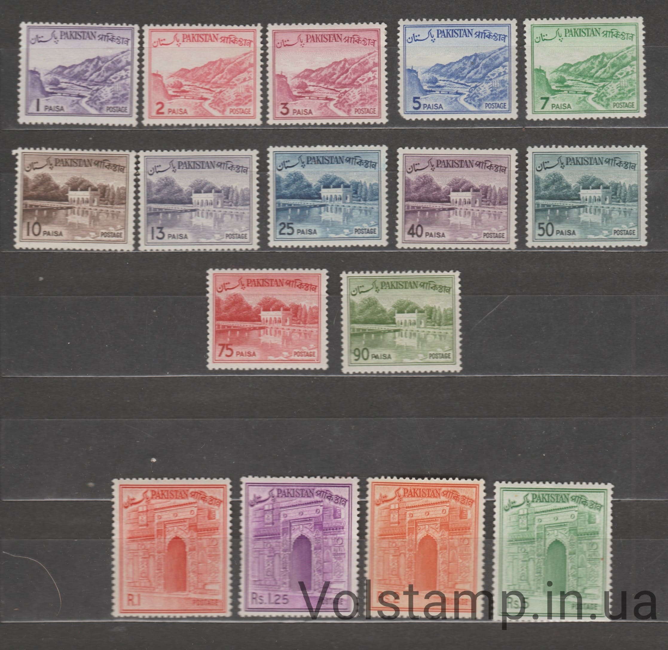1961-1963 Пакистан Серия марок (Виды страны, архитектура) MLH MNH №136-151