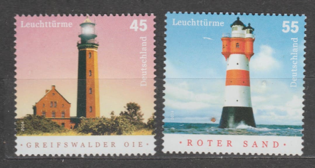 Германия, Федеративная Республика Серия марок (Маяки) MNH №2409-2410 2004 Германия, Федеративная Республика Серия марок (Маяки) MNH №2409-2410