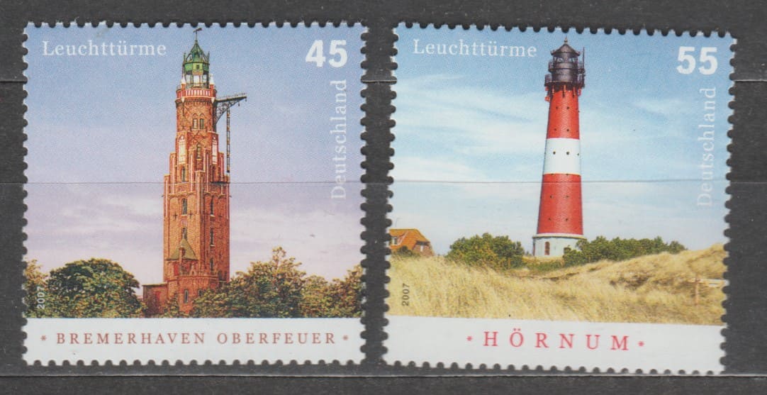 Германия, Федеративная Республика Серия марок (Маяки) MNH №2612-2613 2006 Германия, Федеративная Республика Серия марок (Маяки) MNH №2612-2613