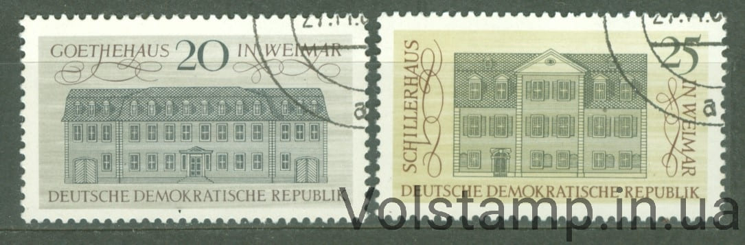 1967 GDR Stamp Series (Sites of Classical German Humanism) Used №1329-1330