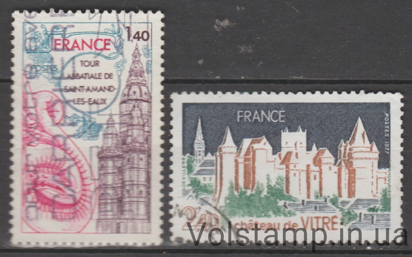 France Stamp Series (Tourist) Used №2045-2046 1977 France Stamp Series (Туризм) Used №2045-2046