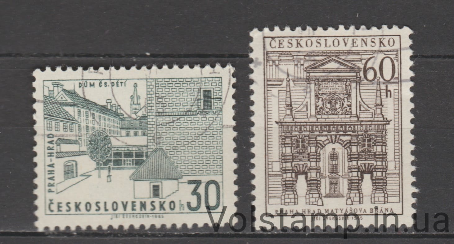 Czechoslovakia Series of stamps (Orphanage, Prague Castle) Used №1553-1554 1965 Czechoslovakia Series of stamps (Orphanage, Prague Castle) Used №1553-1554
