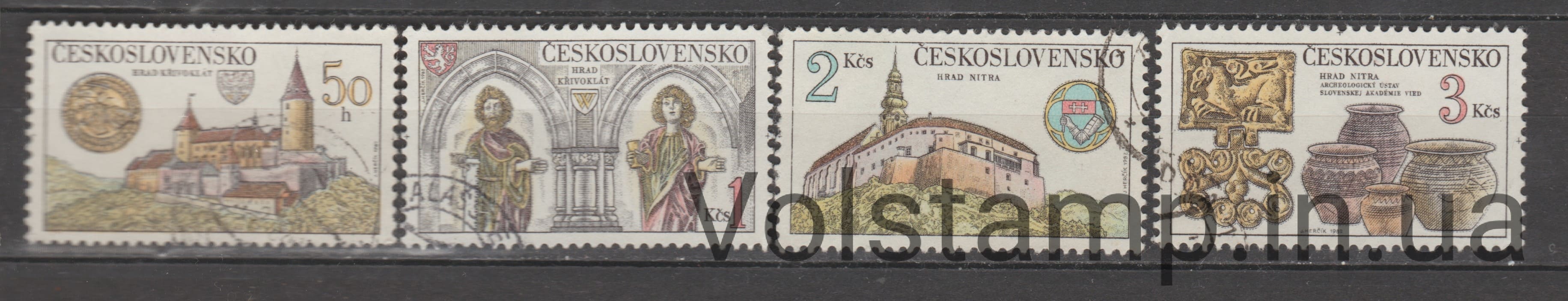 Чехословакия Серия марок (Сокровища чехословацких замков) Гашеные №2671-2674 1982 Чехословакия Серия марок (Сокровища чехословацких замков) Гашеные №2671-2674