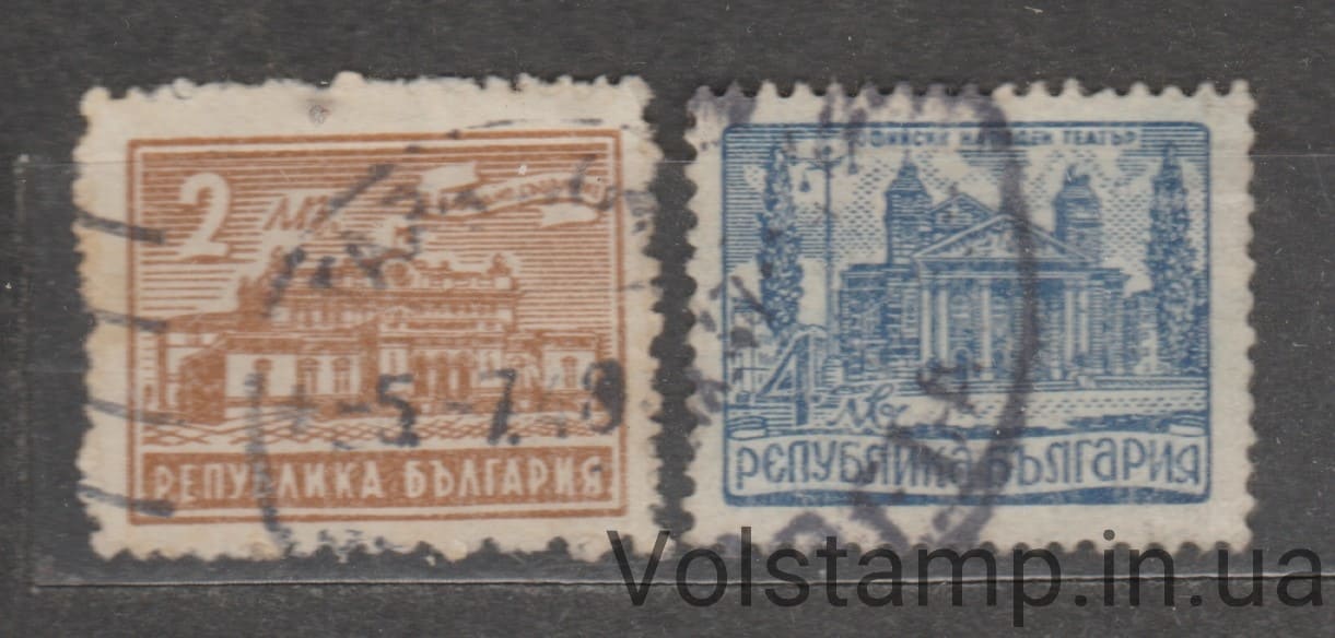 Болгария Серия марок (Определения: Здания) Гашеные №636-637 1947 Болгария Серия марок (Определения: Здания) Гашеные №636-637