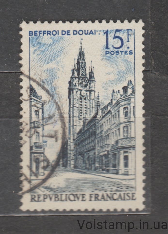 Франция Марка (Дуэ: колокольня) Гашеная №1079 1956 Франция Марка (Дуэ: колокольня) Гашеная №1079