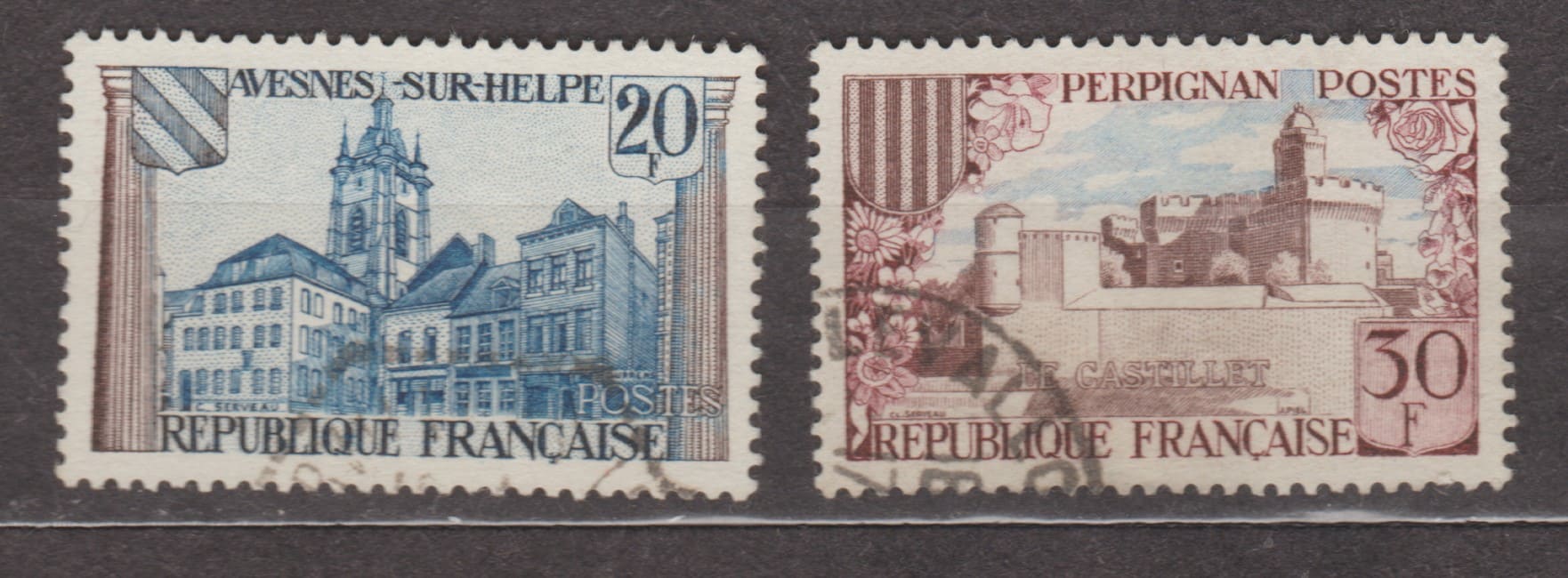 France Stamp Series (Aven-sur-Elpe) Used №1268-1269 1959 France Stamp Series (Aven-sur-Elpe) Used №1268-1269