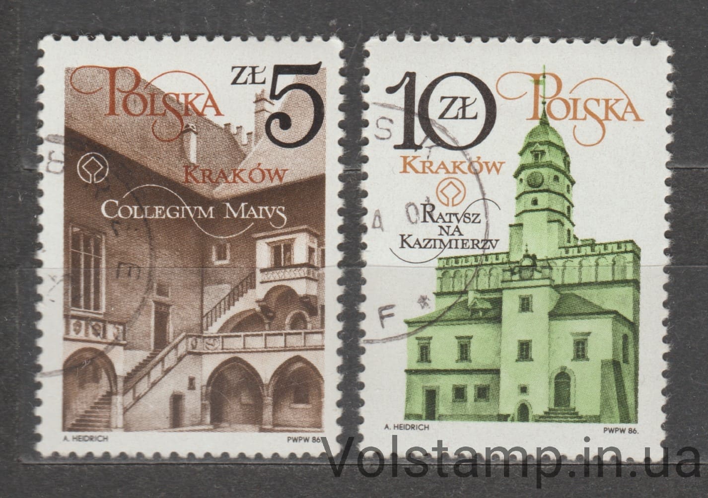 Польша Серия марок (Реставрация памятников Кракова) Гашеные №3016-3017 1986 Польша Серия марок (Реставрация памятников Кракова) Гашеные №3016-3017
