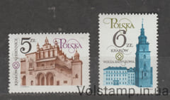 1983 Польша Серия марок (Реставрация памятников в Кракове) MNH №2889-2890