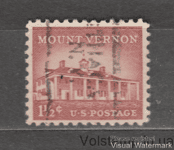 1956 США Марка (Маунт-Вернон (1758), плантационный дом Джорджа Вашингтона) Гашеная №653