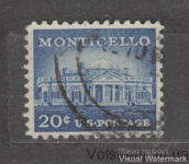1956 США Марка (Монтічелло (1772), Шарлоттсвілль, Вірджинія) Гашена №669