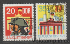 1971 GDR Stamp series (Weapons, army, 10 years of the Berlin Wall) Used №1691-1692