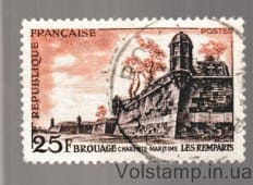 1955 Франция Марка с серии (Крепости Бруажа) Гашеная №1070