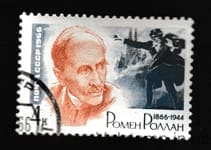 1966 марка 100 лет со дня рождения Ромена Роллана Гашеная №3228