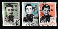 1966 серія марок Герої Великої Вітчизняної війни Гашена №3237-3239