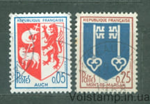 1966 Франция Серия марок (Гербы) Гашеные №1534-1535