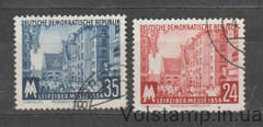 1954 НДР Серія марок (Лейпцизький осінній ярмарок, будівлі, архітектура) Гашені №433-434