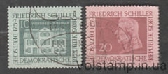 1959 ГДР Серия марок (Шиллер, Фридрих) Гашеные №733-734