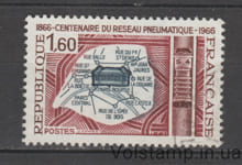 1966 Франція Марка (100-річчя пневматичної поштової мережі) Гашена №1563